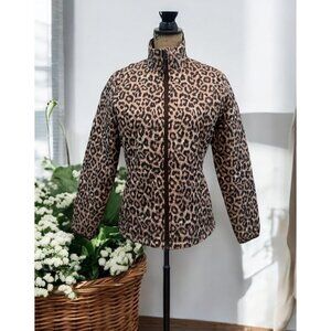Lands End Animal‎ Print Mob Wife Primaloft Quilted Jacket Size XS